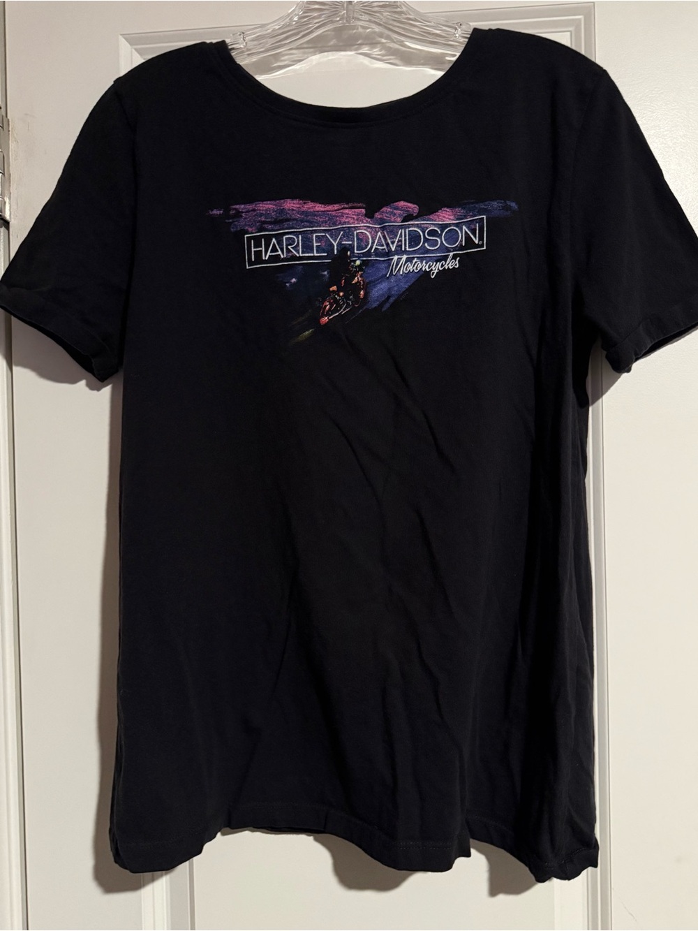 Harley Davidson graphic t shirt- women’s M youth L- black biker tee Tennessee
